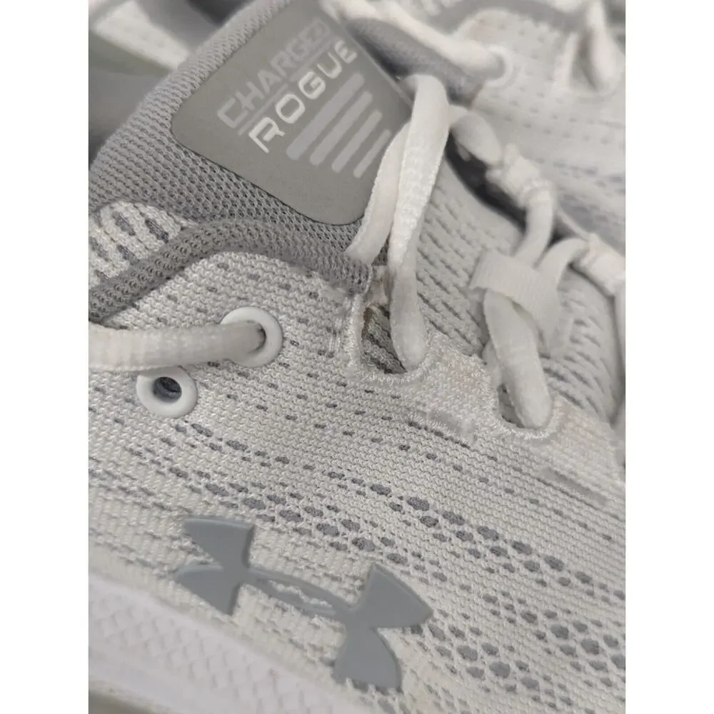 Womens Sz 10.5 Under Armour Charged Rogue Lace-Up White Trainers 3021247_106 - Picture 7 of 8